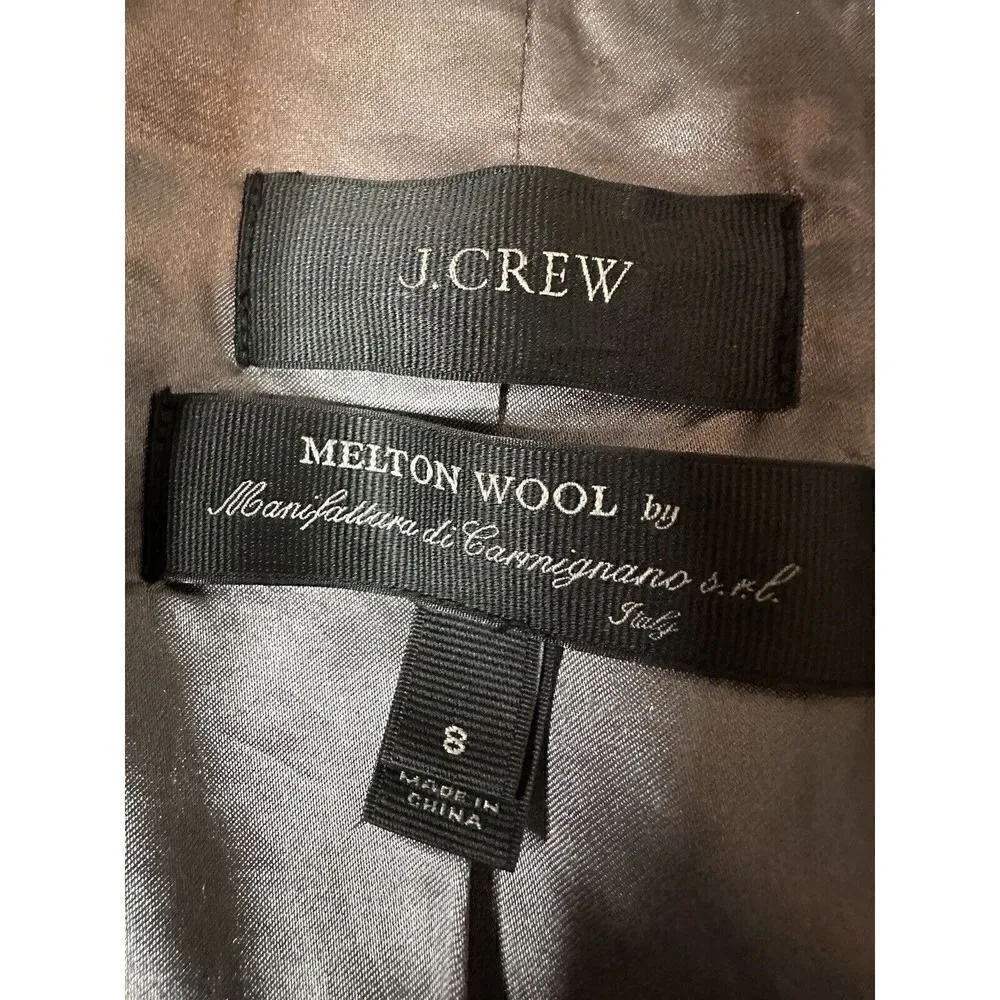 J. Crew Woman Grey Wool Melton Boyfriend Coat A8907 Sz 8 - Picture 11 of 12